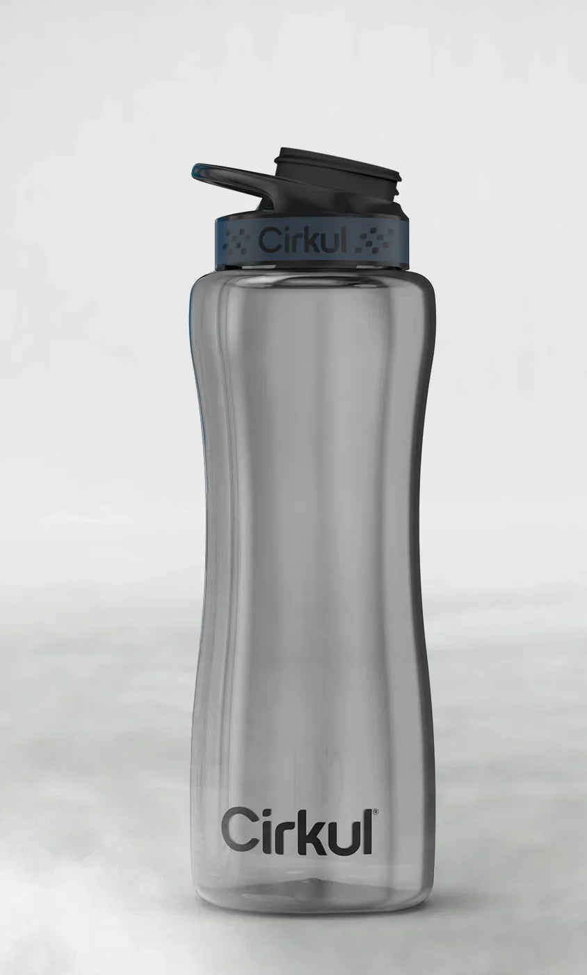 32oz. Black Tint Plastic Bottle with Gray Lid
