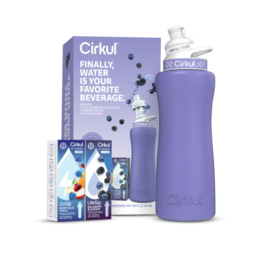 32oz. Matte Periwinkle Stainless Steel Bottle Starter Kit O8