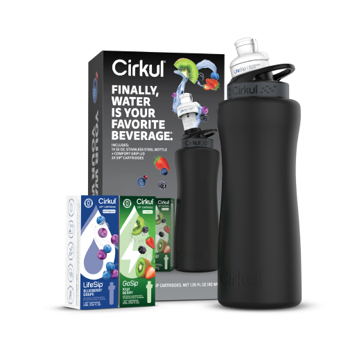 32oz. Matte Black Stainless Steel Bottle Starter Kit L4